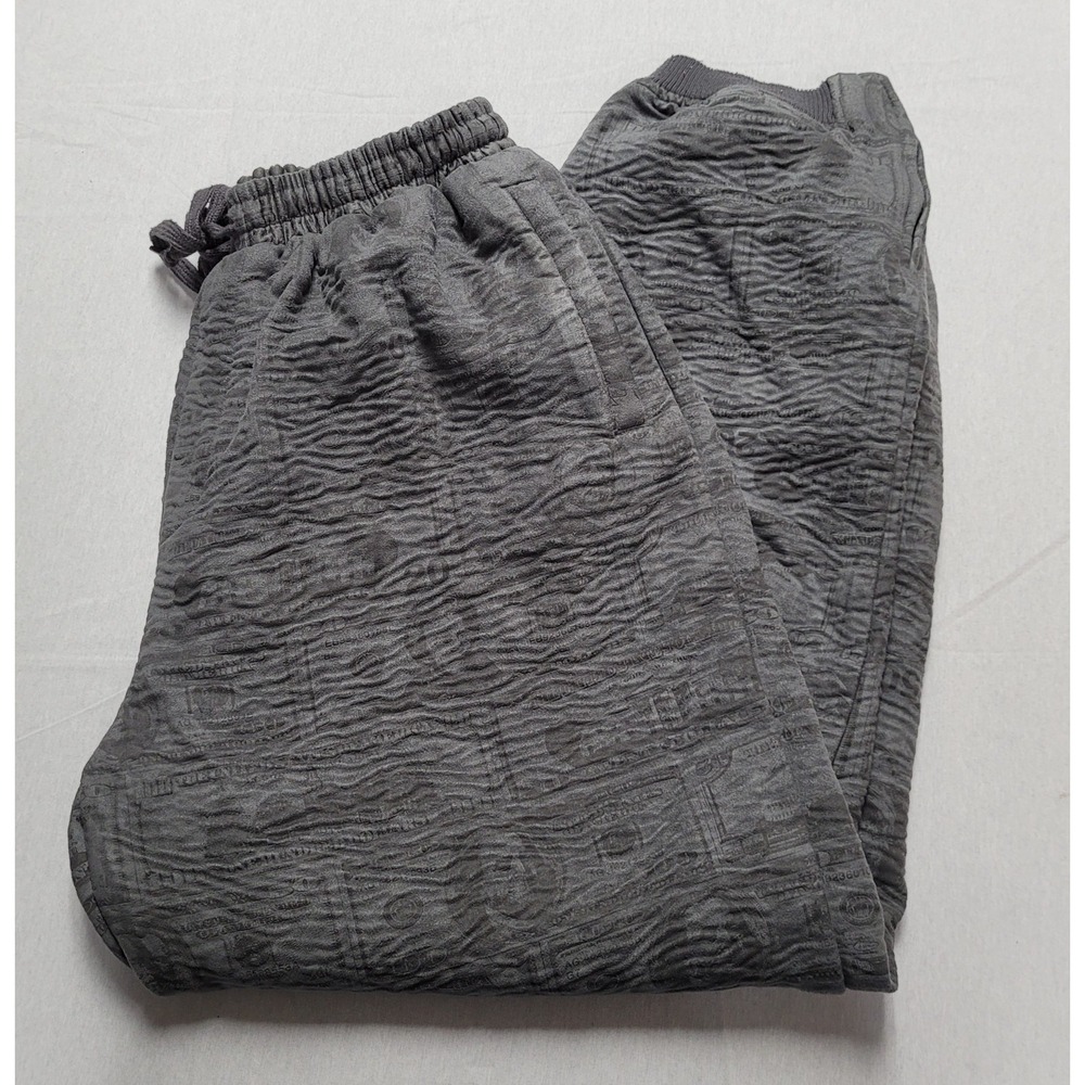 PWT Classic Money Print Gray Drawstring Sweatpants Men's Size 4XL